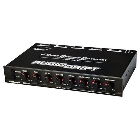 NIPPON Nippon DEQ500 Audiodrift 4 Band Graphic Equalizer with Subwoofer Output; Dual Color Illumination & 7V Output DEQ500